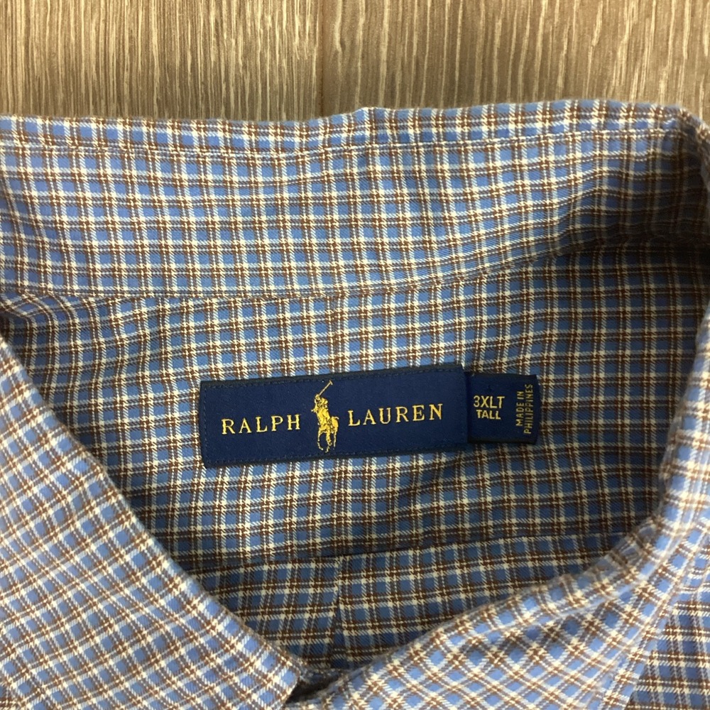 Ralph Lauren Button Down Shirt Men's Pony 3XLT Plaid - Picture 3 of 5